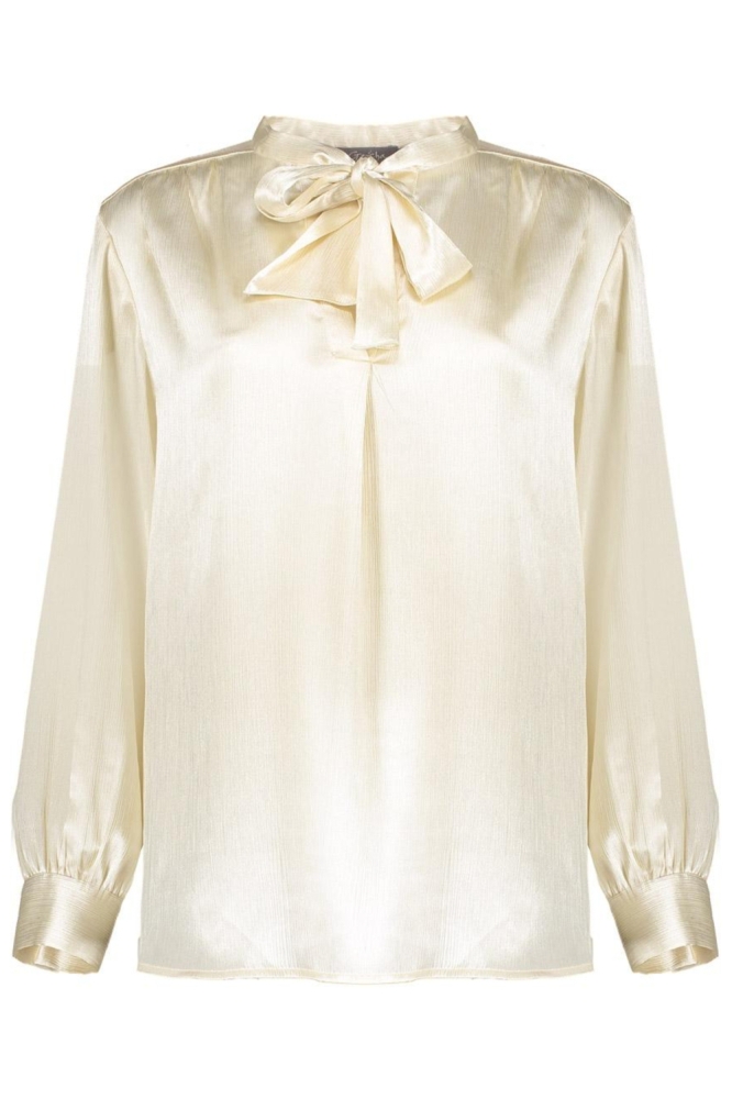 SATIN LOOK TOP MET STRIKDETAILS 53546 14 CHAMPAGNE